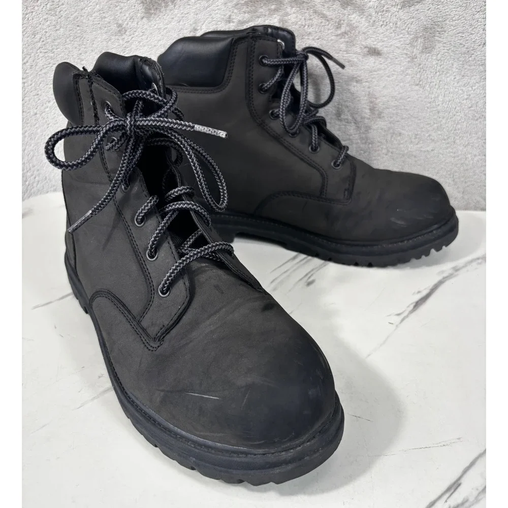 Ozark Trail Work Boots Mens Size 10 Black Good Condition MNOT42CA017 Lace Up Lug